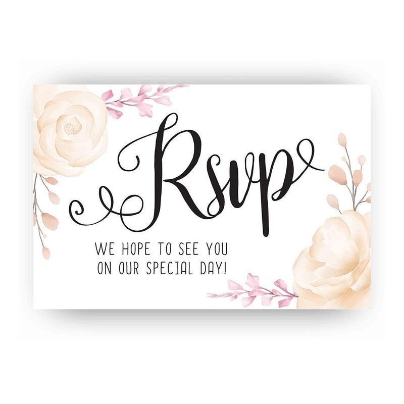 Lone Star Art Wedding RSVP Postcards â€“ Set of 50 â€“ Blank Wedding Stationery â€“ Minimalist DIY Planning Kit - Image 1